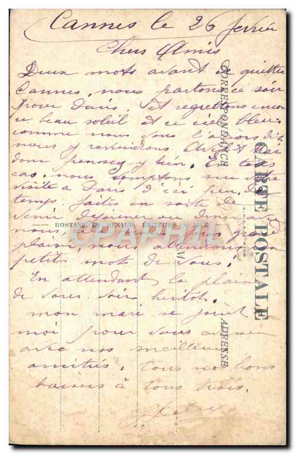 Vintage Postcard La Turbie La Tour D'Auguste Roman Ruins — Back