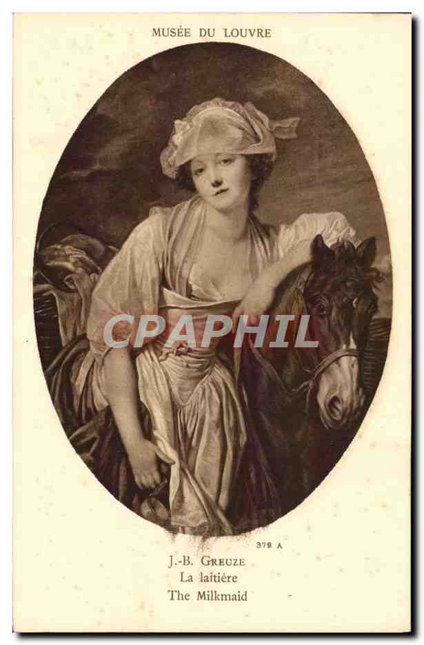 CPA Greuze La Laitiere Paris Musee du Louvre Cheval
