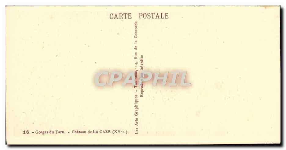 CPA Gorges Du Tarn Chateau De La Caze — Rückseite