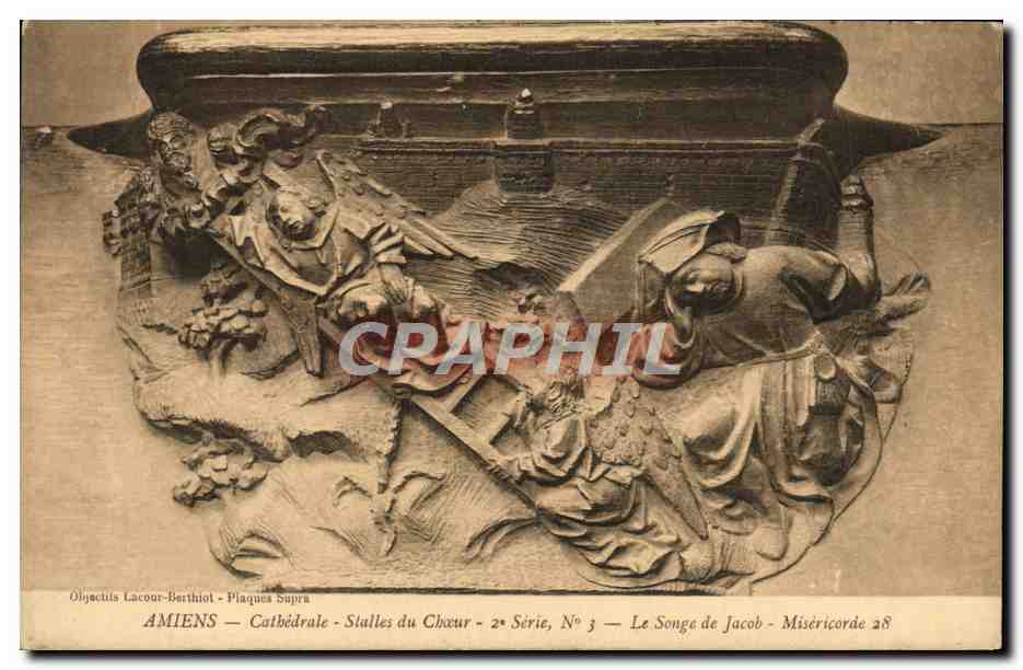 CPA Amiens Cathedrale Stalles Du Choeur Le songe de Jacob 