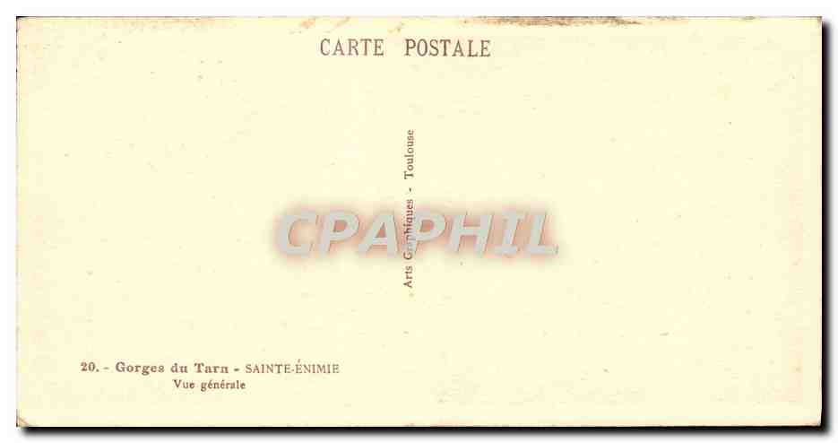 CPA Gorges Du Tarn Sainte Enimie Vue Generale — Rückseite