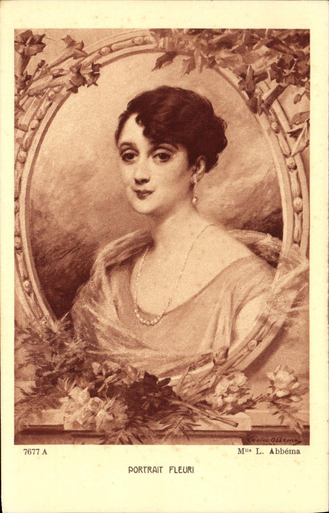 CPA Portrait Fleuri Abbema 