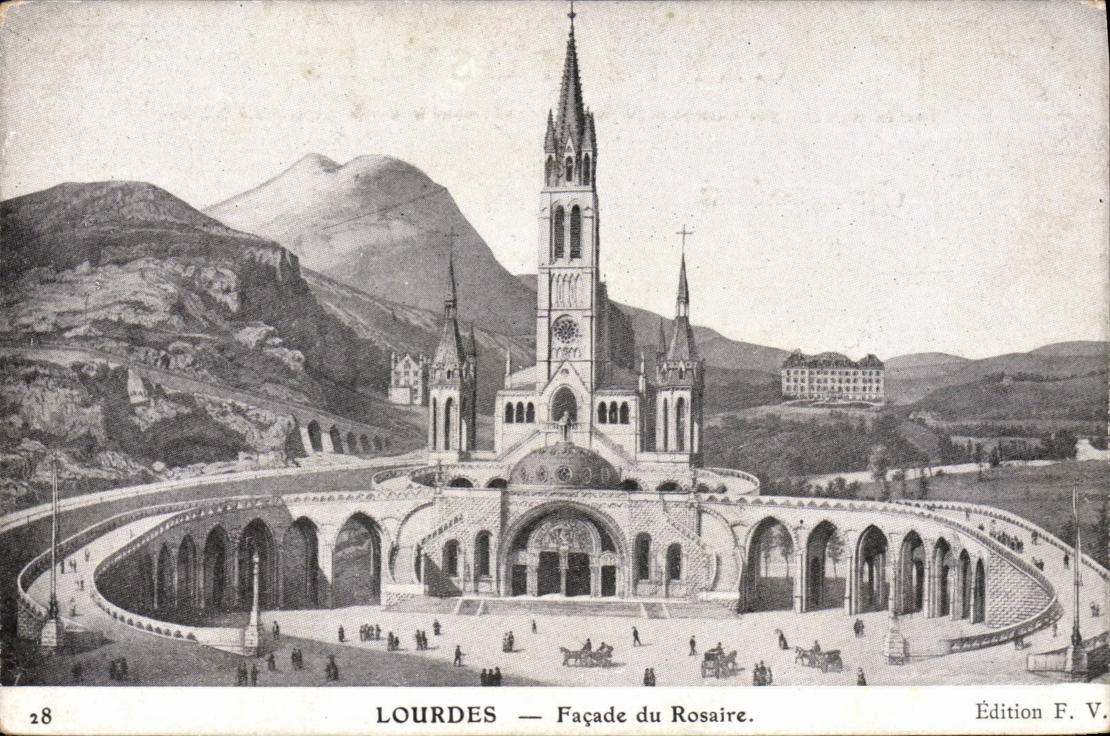 CPA Lourdes Facade Du Rosaire