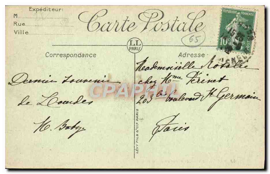 CPA Lourdes Interieur Du Rosaire — Verso