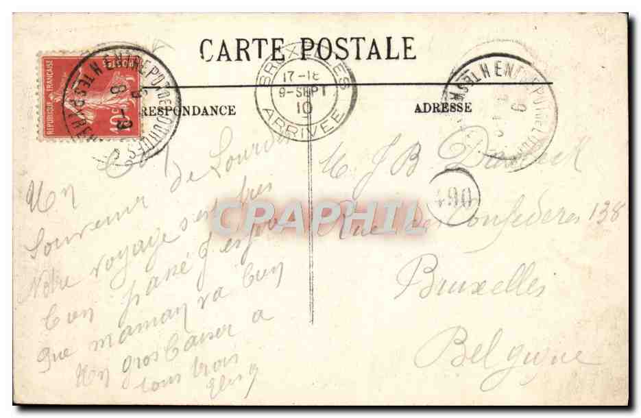 LOURDES — La Grotte — LL. — Éditeur LL, n° 65 — Verso