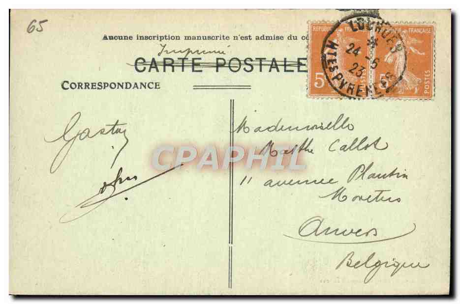 CPA Lourdes Vue D'ensemble — Verso