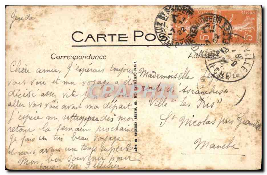 CPA Lourdes Funiculaire Du Pic Du Jer — Verso