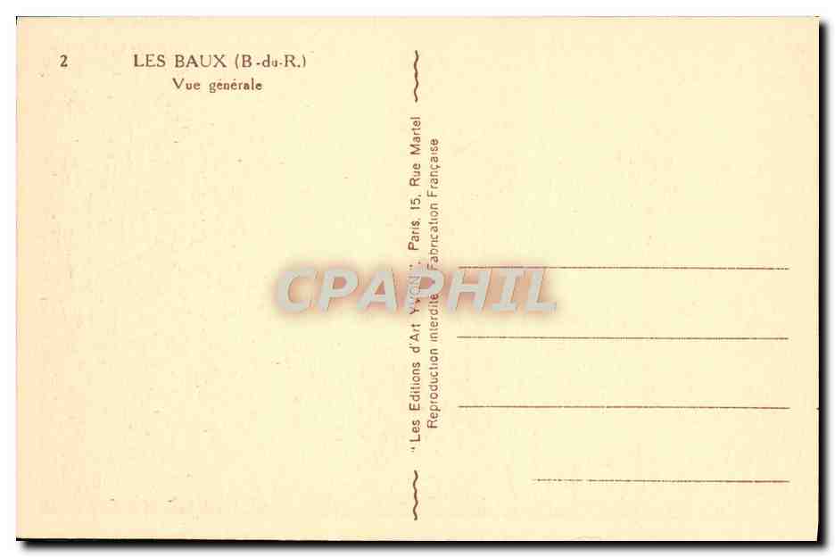 CPA Les Baux Vue Generale — Verso