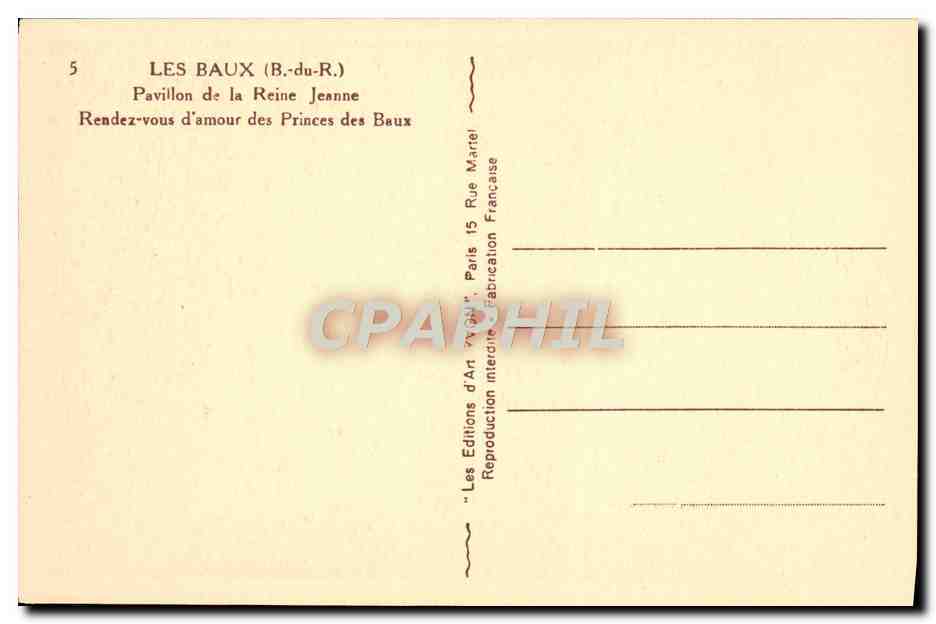 Les Baux (B.-du-R.) — Pavillon de la Reine Jeanne — Éditions d'Art Anjou — Reverso