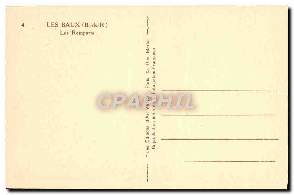 CPA Les Baux Les remparts — Verso