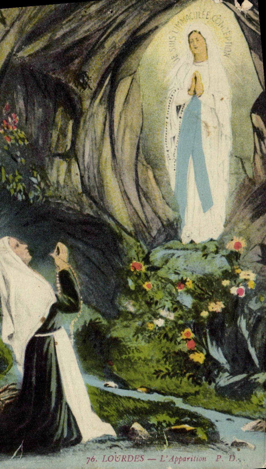 CPA Lourdes L'Apparition