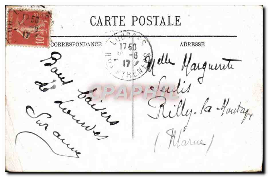 Lourdes — La Basilique — Éditeur anonyme, n° 196 — Verso