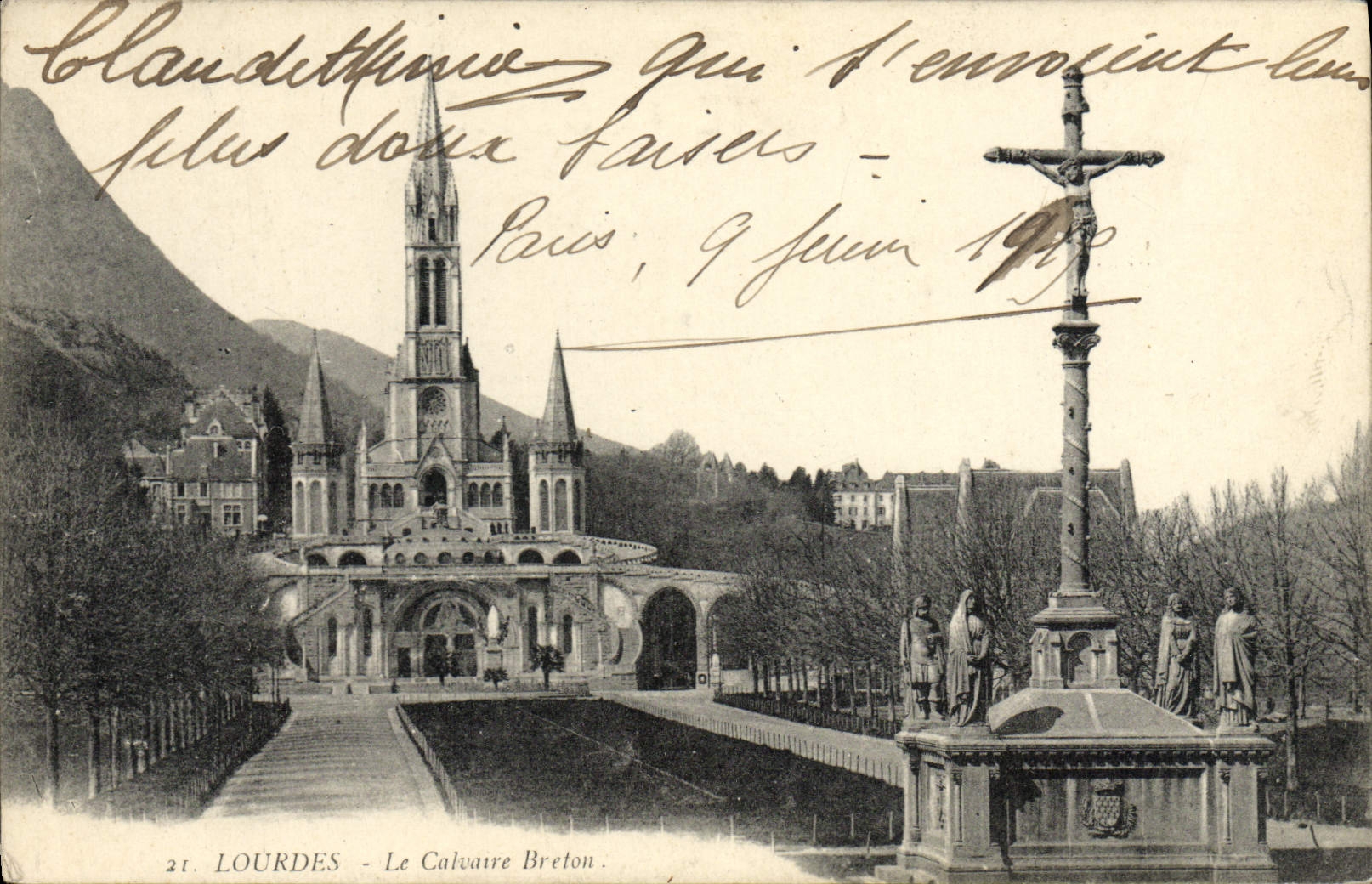CPA Lourdes Le Calvaire Breton