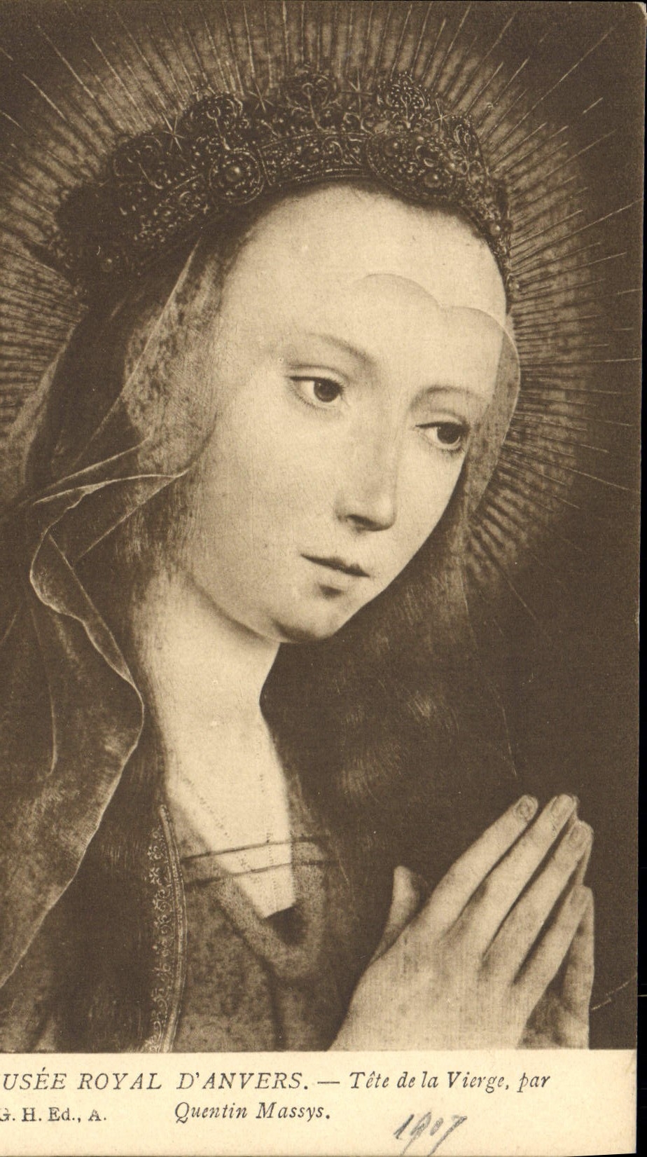 CPA Musee Royal D'Anvers Tete De La Vierge par Quentin Massys