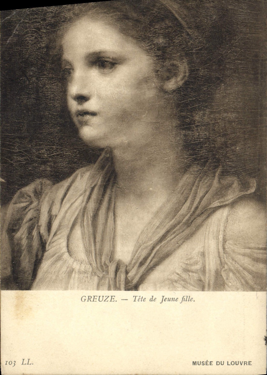Greuze — Tête de Jeune fille — Musée du Louvre