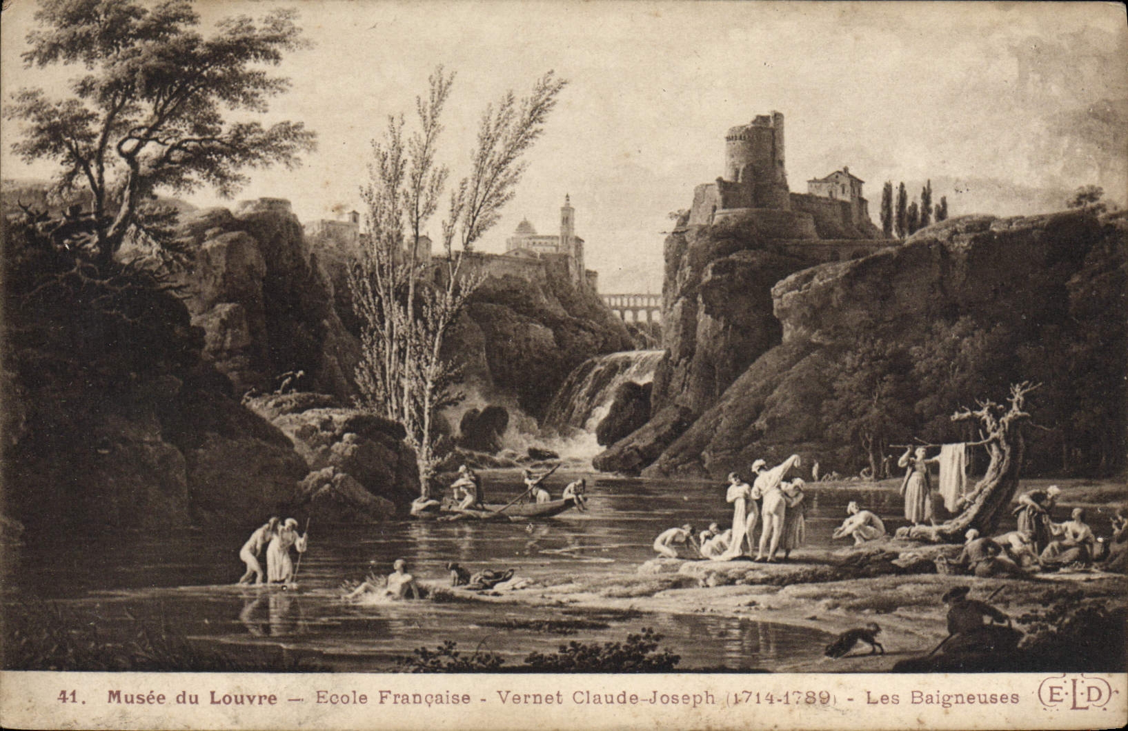 CPA Musee Du Louvre Ecole Francaise Vernet Claude Joseph Les baigneuses