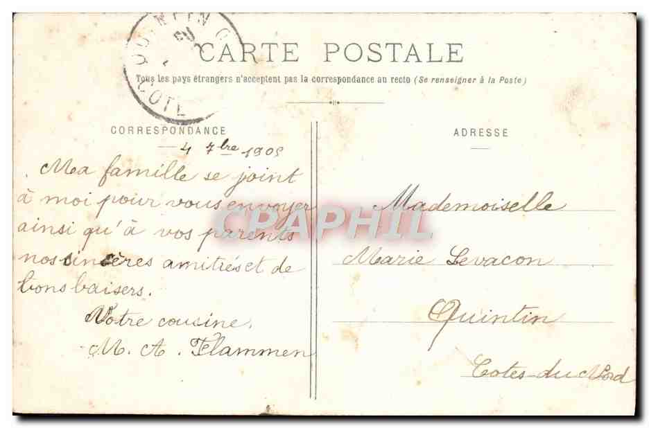 CPA Sainte Procule Patronne De Gannat — Verso