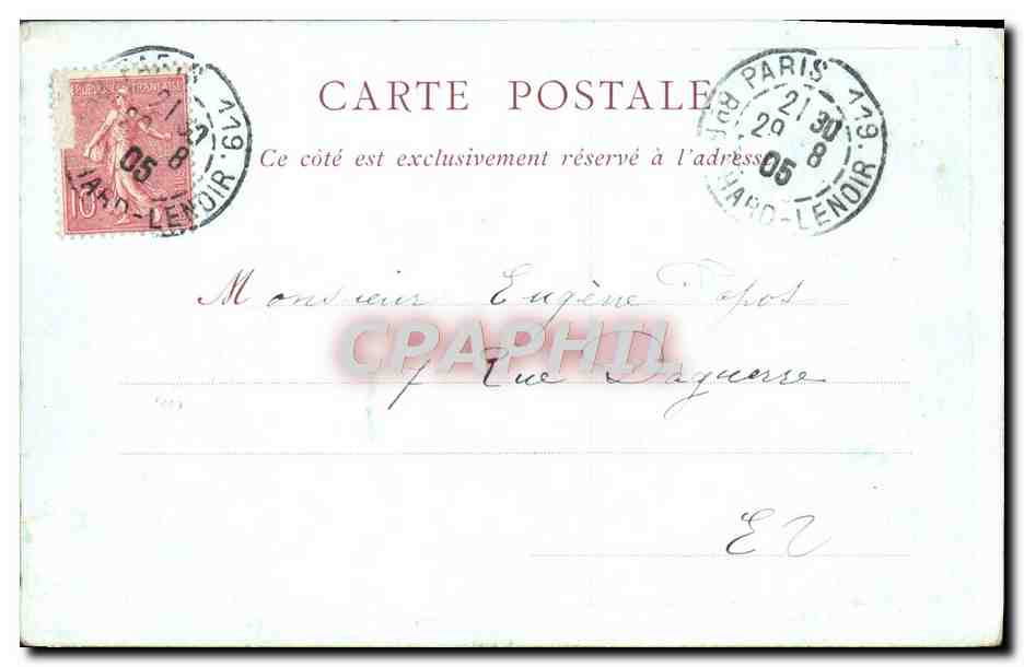 CPA Madame La Pluie Le Quesne Paris Notre Dame Chimere — Verso