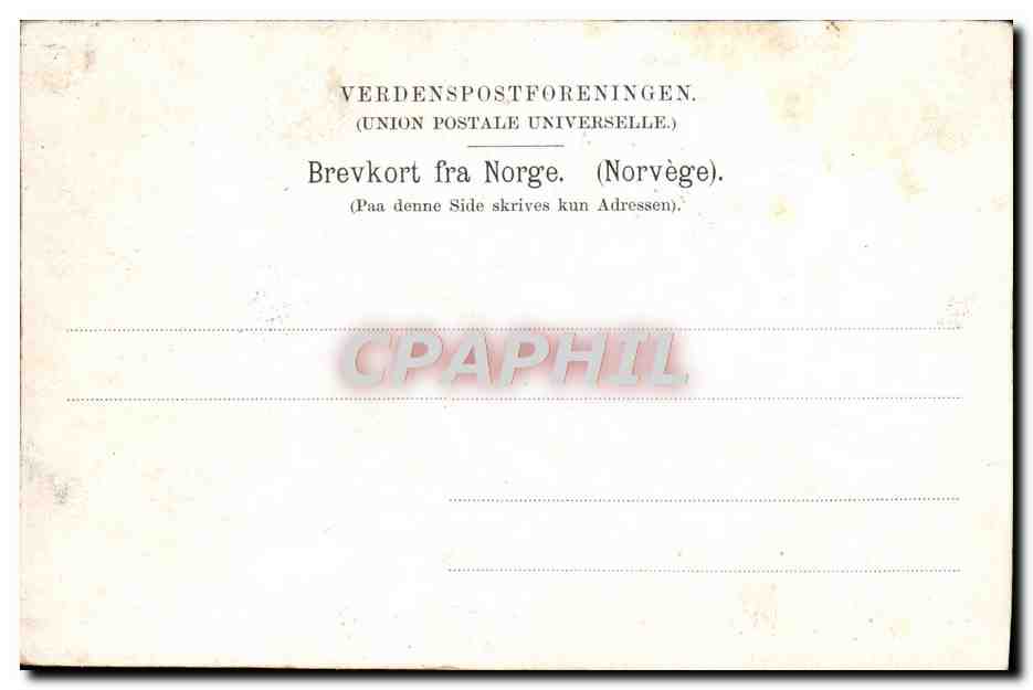 CPA Norvege Traineau Cheval — Verso
