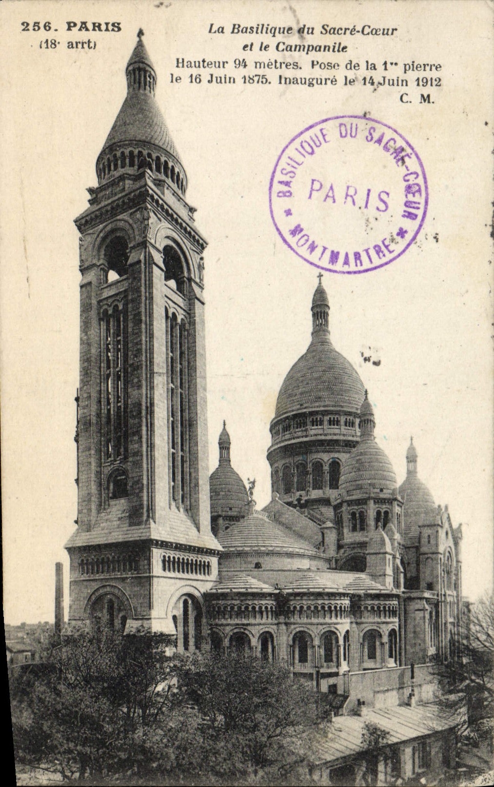 CPA Paris La Basilique Du Sacre Coeur et le Campanile 
