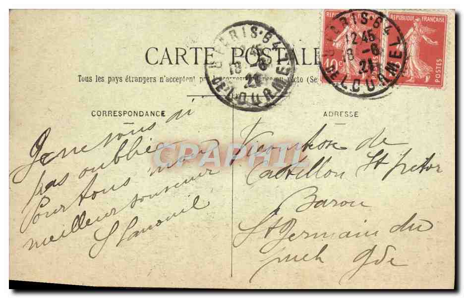 CPA Paris La Basilique Du Sacre Coeur et le Campanile  — Rückseite