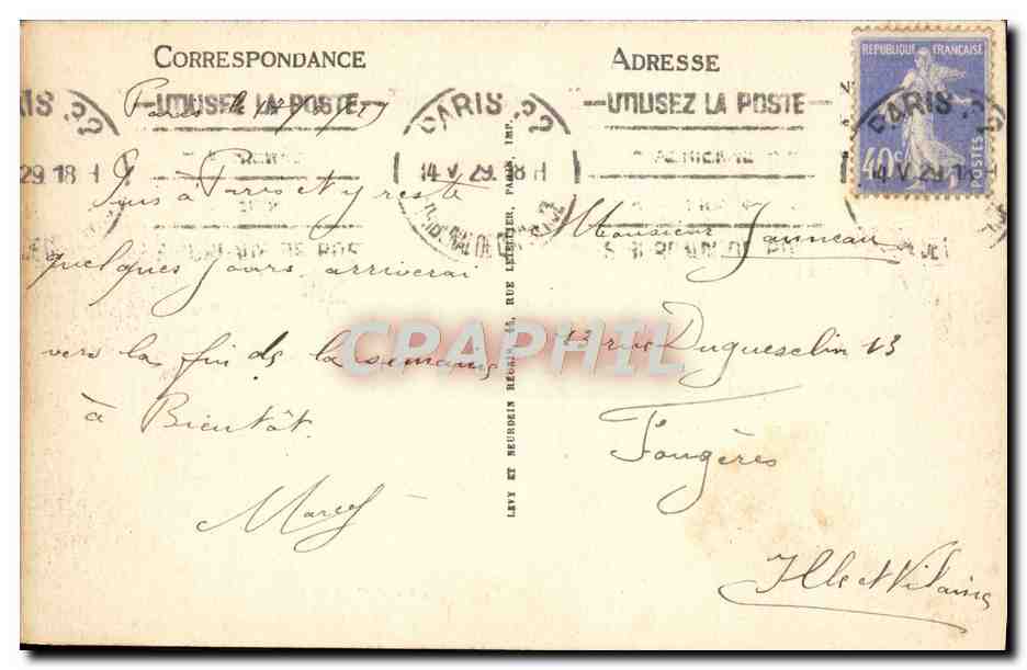 CPA Paris La Cite — Rückseite
