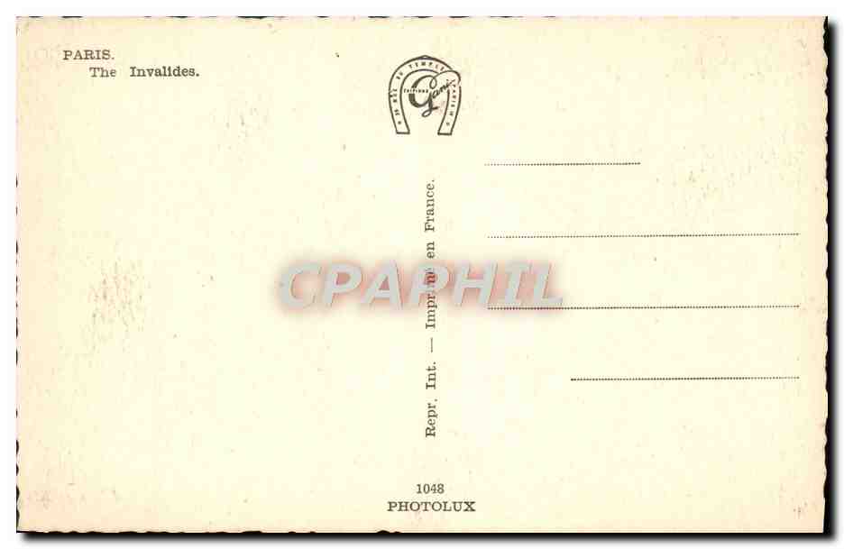 CPA Paris Les Invalides — Rückseite