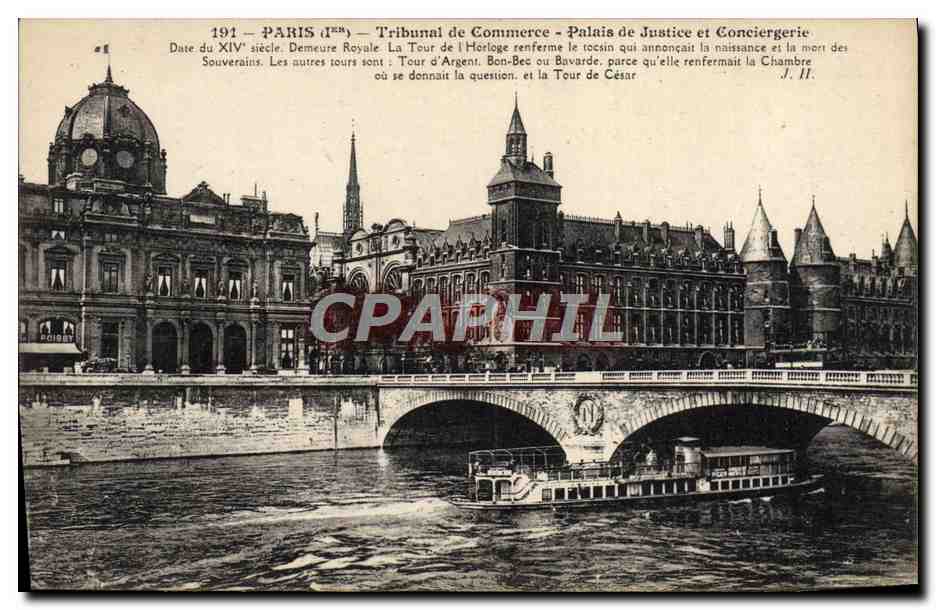 CPA Paris Tribunal De Commerce Palais De Justice et Conciergerie Peniche Bateau