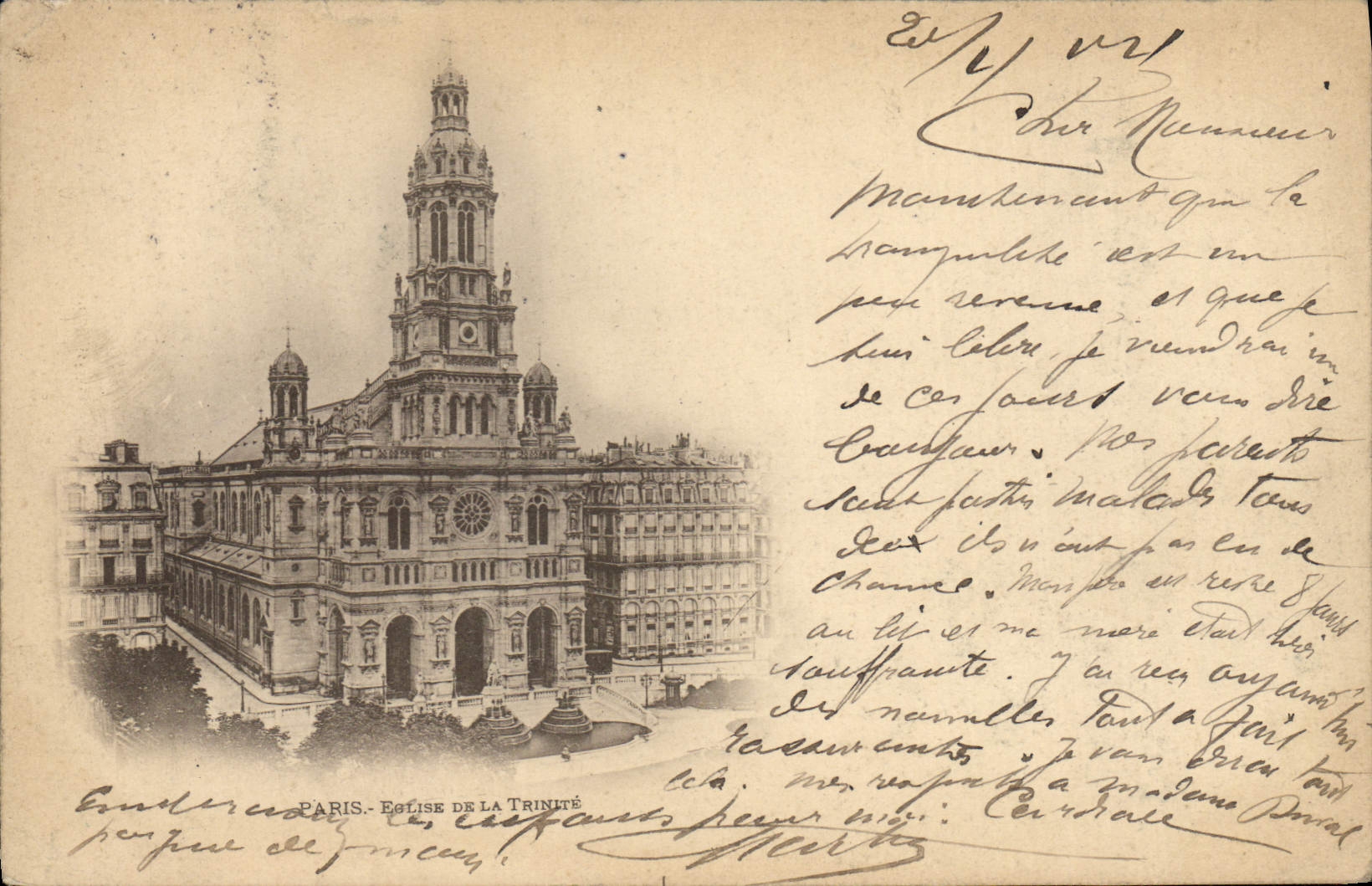 CPA Paris Egise De Le Trinite