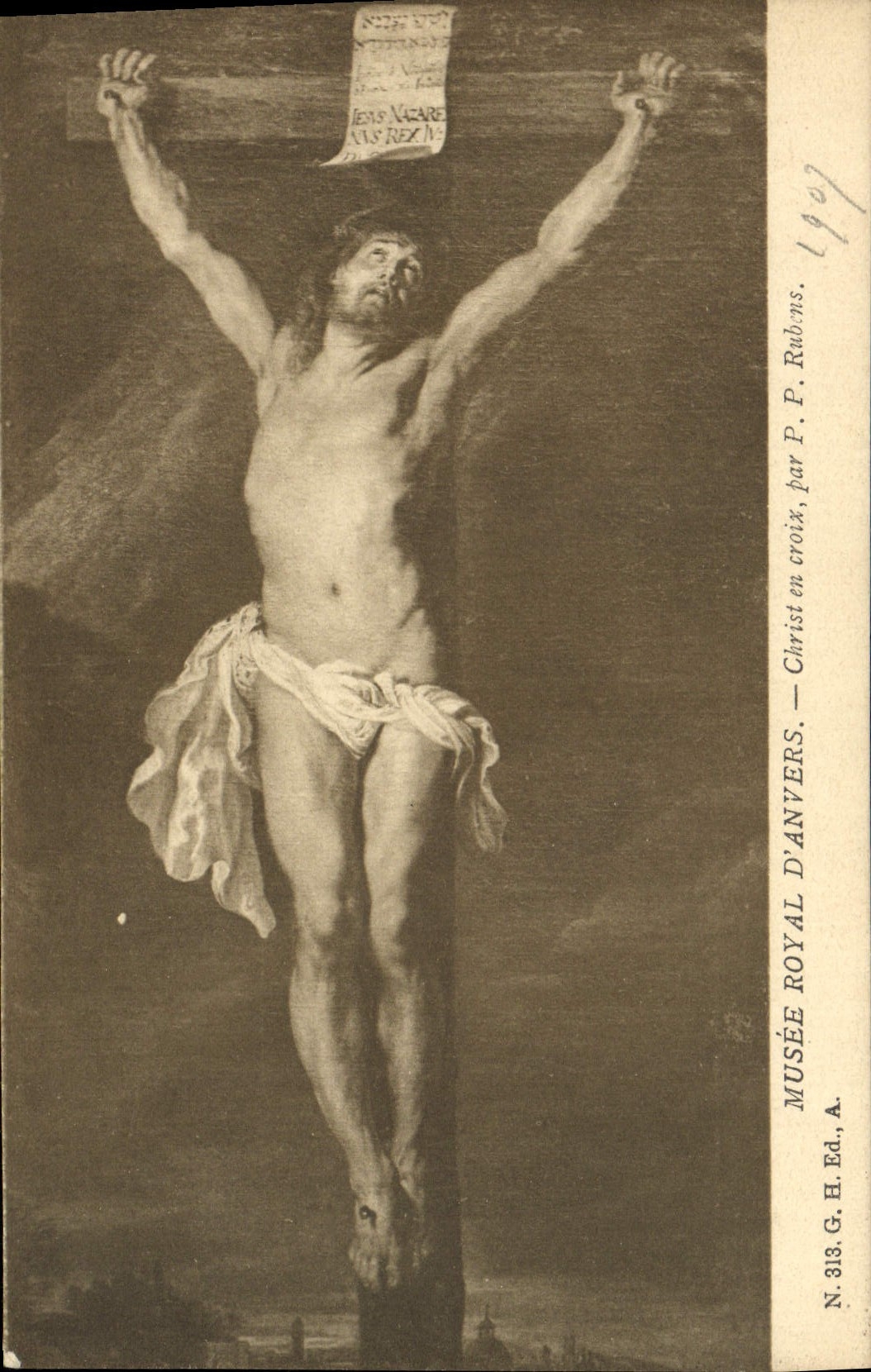 CPA Musee Royal D'Anvers Christ en croix Rubens