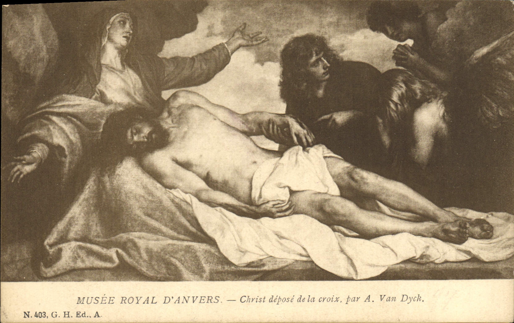 CPA Musee Royal D'Anvers Christ depose de la croix Van Dyck