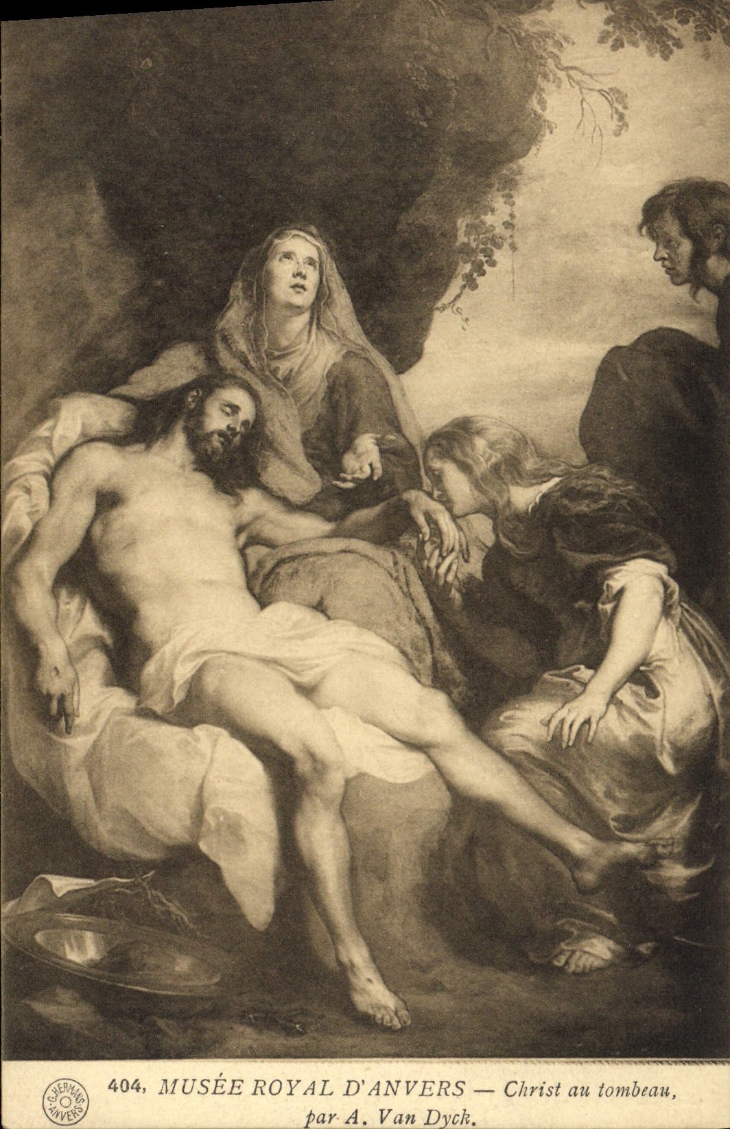 CPA Musee Royal D'Anvers Christ au tombeau Van Dyck