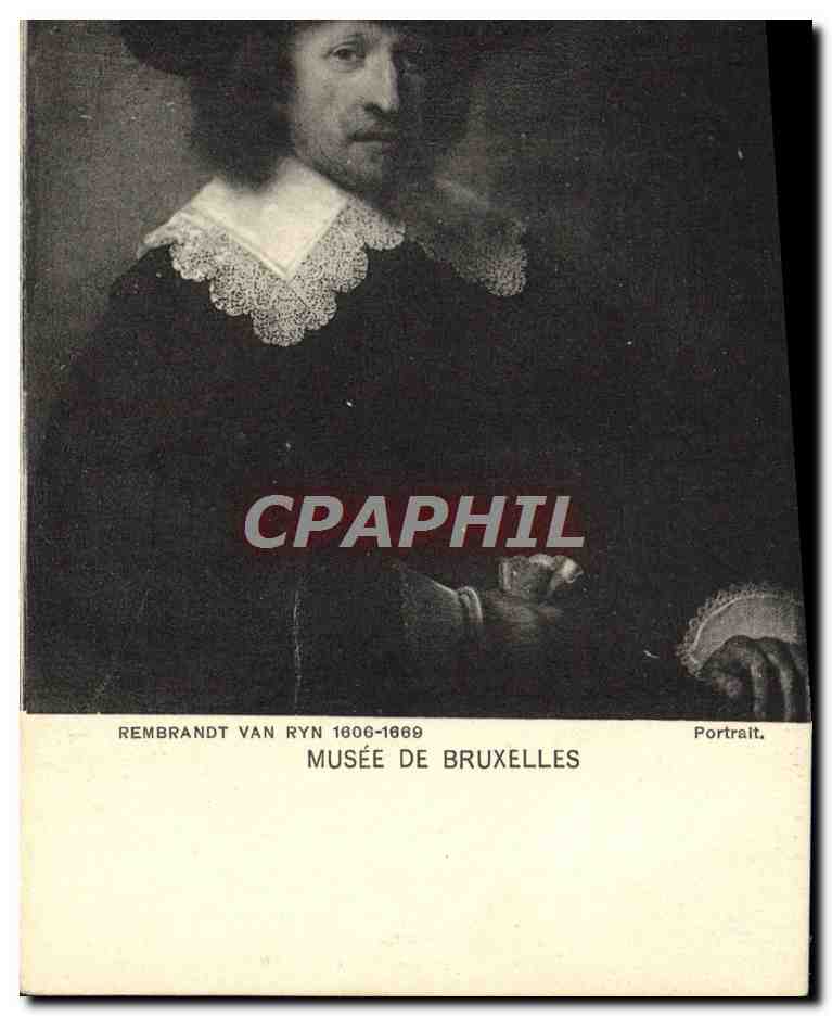 CPA Musee De Bruxelles Rembrandt Van Dyck Portrait