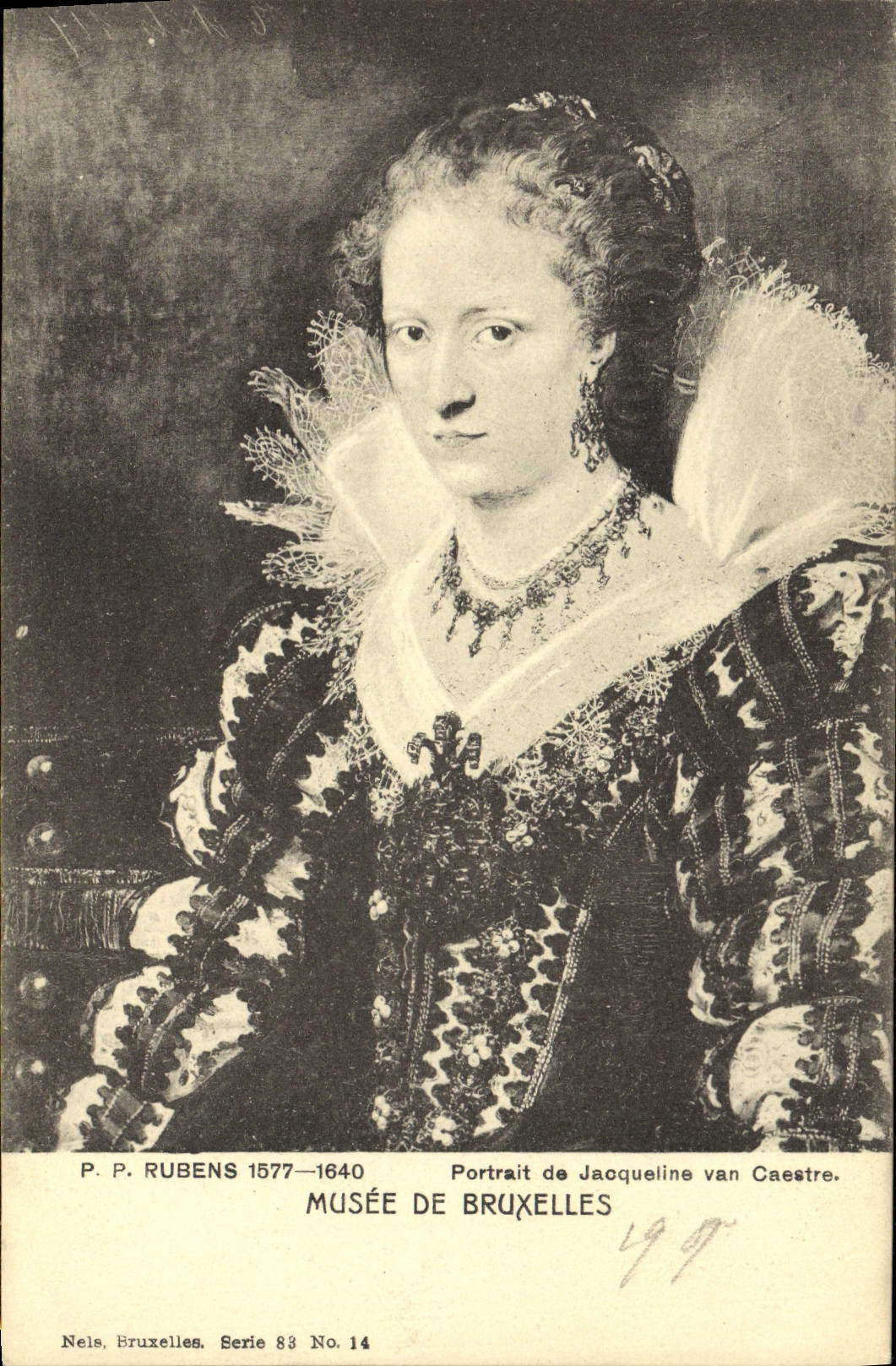 CPA Musee De Bruxelles Rubens Portrait de Jacqueline Van Caestre