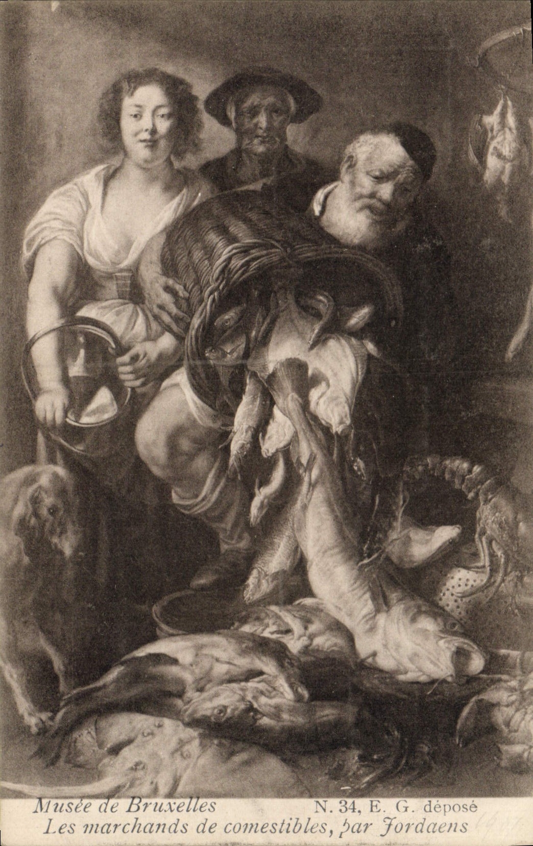 CPA Musee De Bruxelles Les marchands de comestbiles par Jordaens