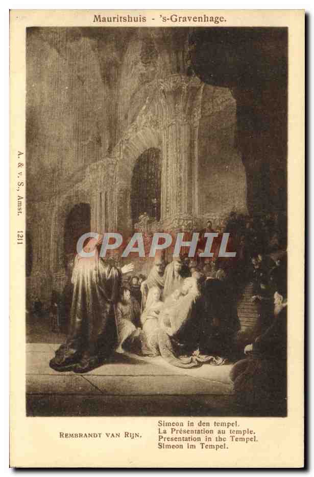 CPA Rembrandt Van Rijn Mauritshuis Gravenhage La presentation au temple