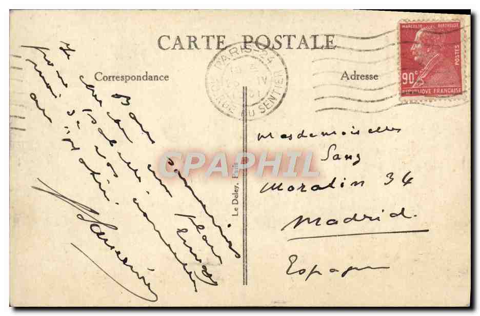 Paris — Gare du Nord et Boulevard Denain — éditeur CPAPHIL, n° 4091 — Verso