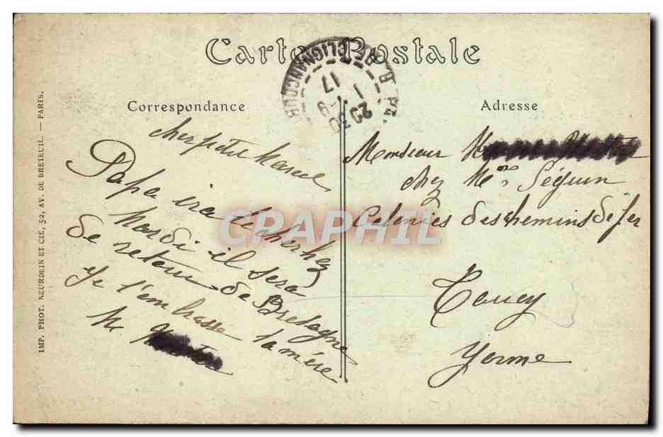 CPA Paris La Gare De Lyon  — Rückseite