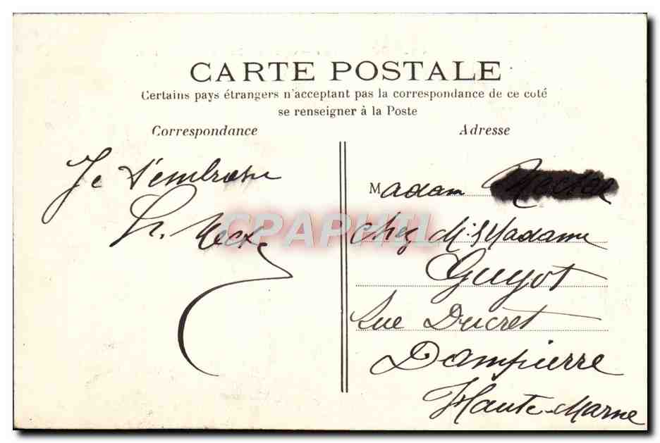 CPA Paris La Gare De l'Est — Rückseite
