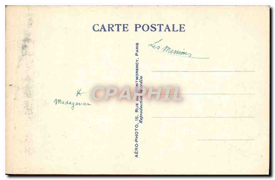 CPA Paris Vue Aeriennne De L'Exposition Coloniale 1931 Madagascar — Rückseite