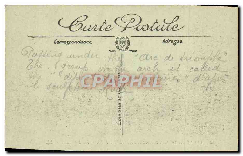 Les fêtes de la Victoire — Les Américains — LL. — 14 juillet 1919 — Verso