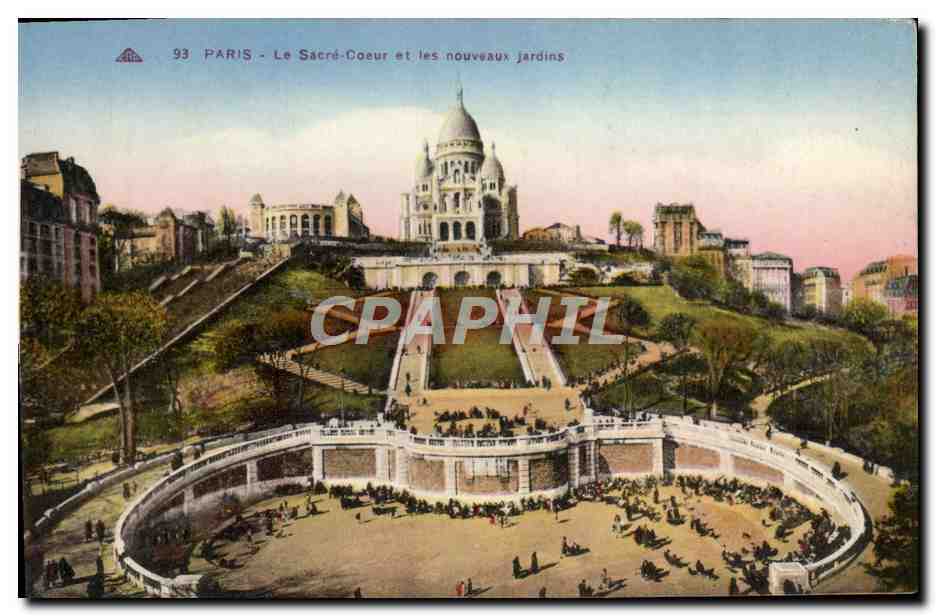Paris - Le Sacré-Cœur et les nouveaux jardins — éditeur C° des Arts Mécaniques, n° 93