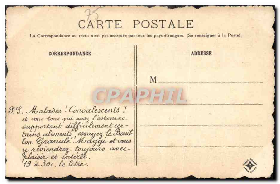 CPA Vieux Paris Saint Etienne Du Mont Rue De La Montagne Sainte Genevieve Publicite Maggi — Rückseite