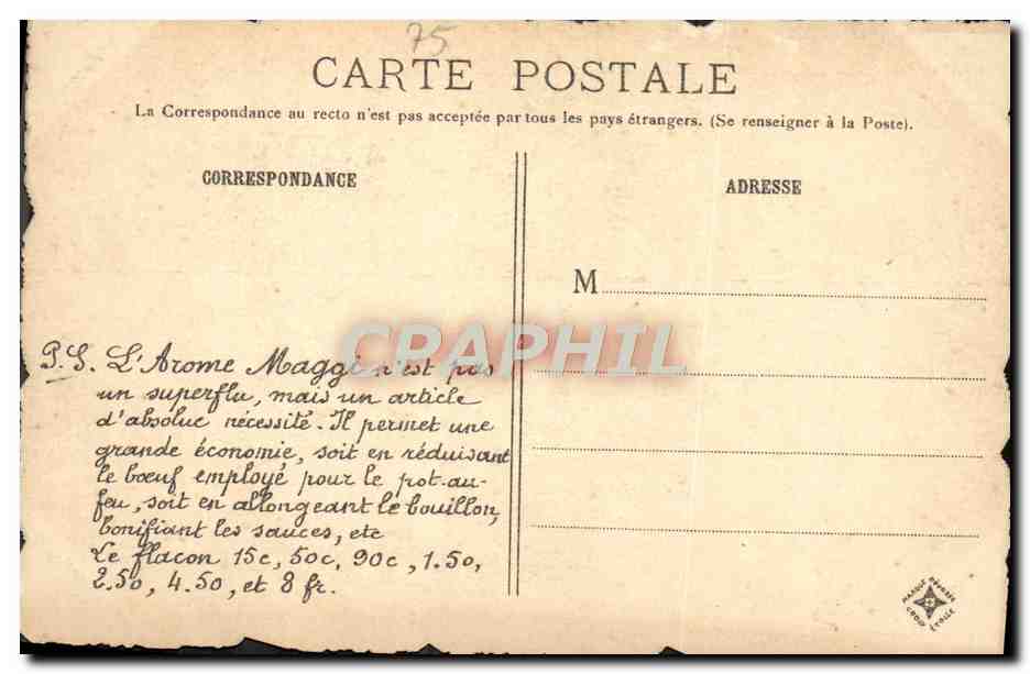 CPA Vieux Paris Le quai de l'Hotel de ville Peniche Bateau Notre Dame — Rückseite