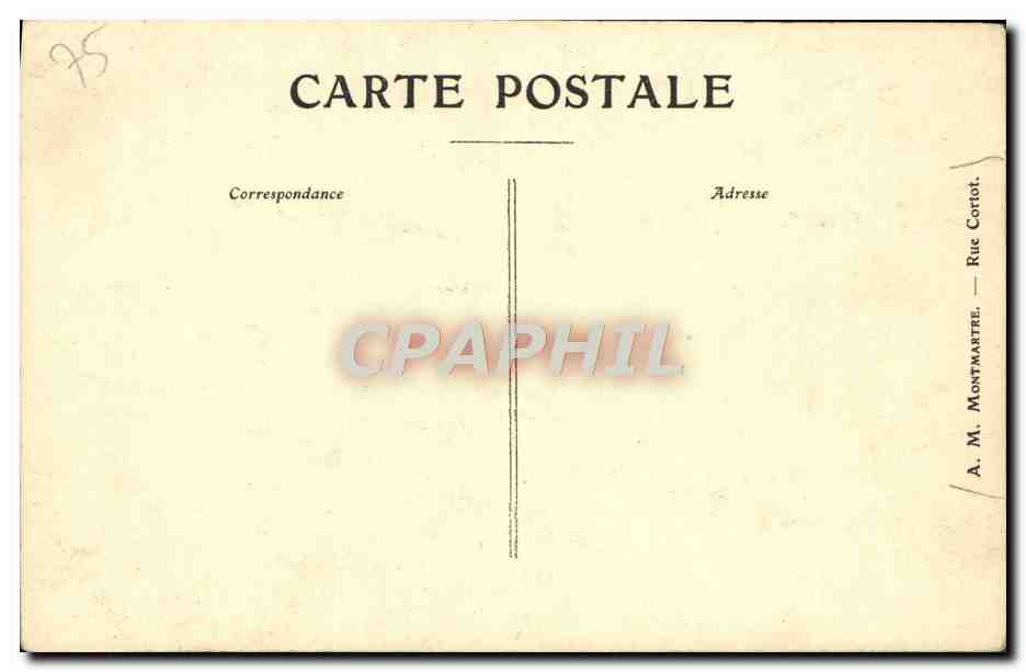 CPA Paris Montmatre Rue Corto — Rückseite