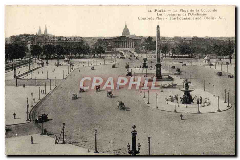 CPA Paris La Place De La Concorde Les Fontaines De l'obelisque