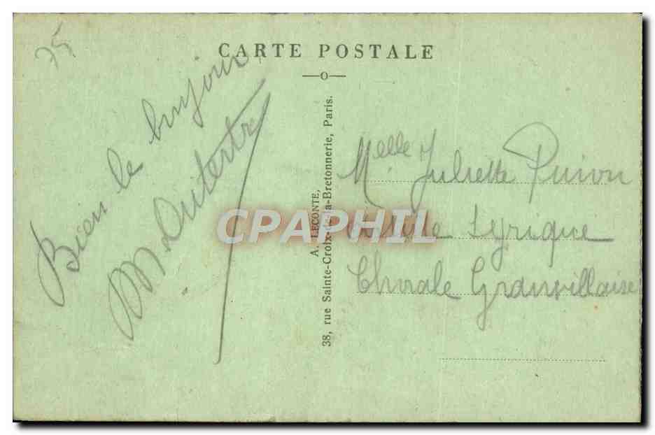 CPA Paris La Place De La Concorde Les Fontaines De l'obelisque — Rückseite