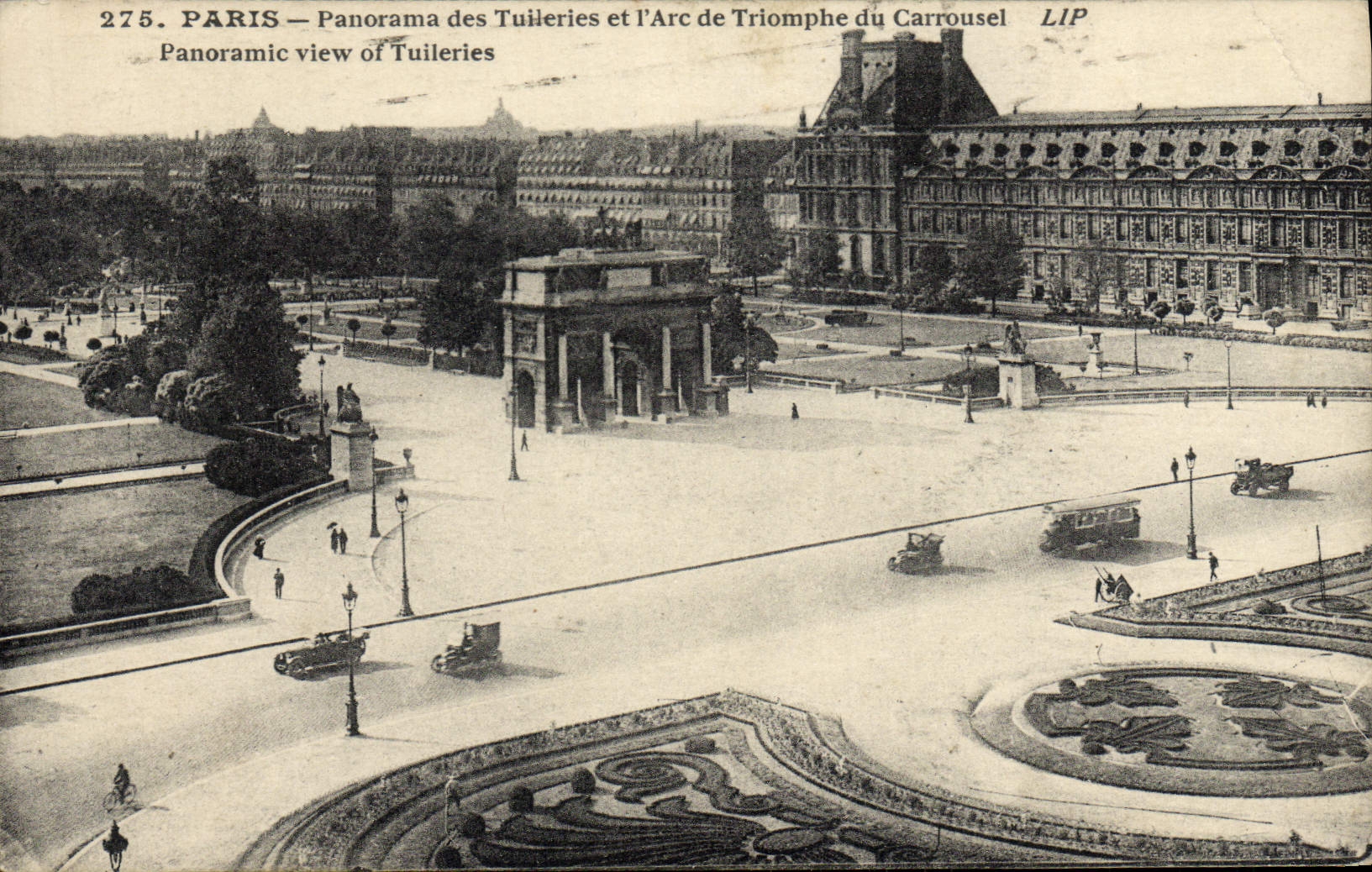 PARIS — Panorama des Tuileries et l'Arc de Triomphe du Carrousel — LIP