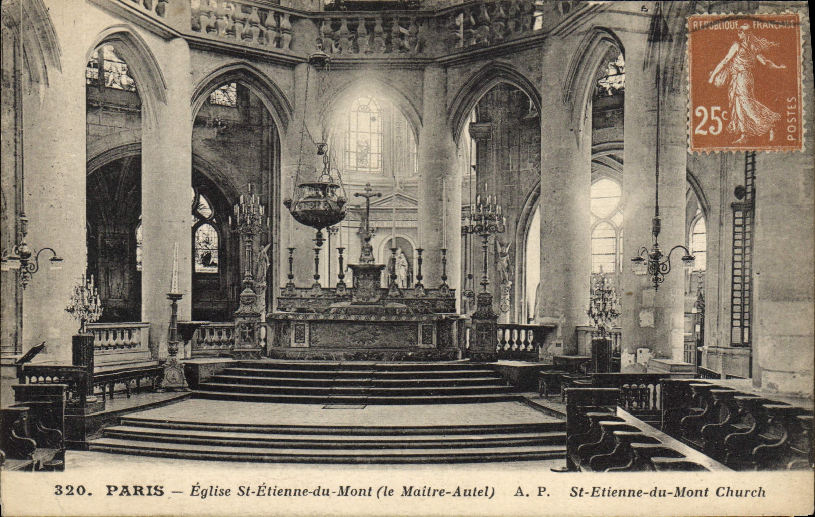 CPA Paris Eglise St Etienne Du Mont Le Maitre Autel Vignette Tuberculose