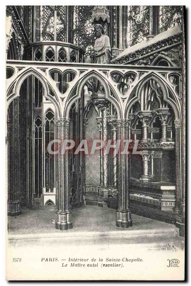CPA Paris Interieur De La Sainte Chapelle Le Maitre Autel Escalier